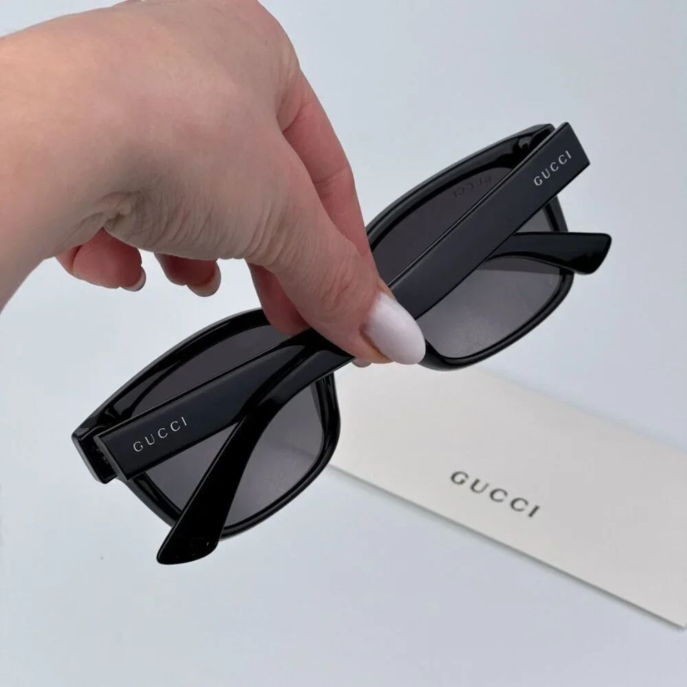 Gucci GG1716S 001 BRAND NEW Sunglasses Black Grey Square Unisex
